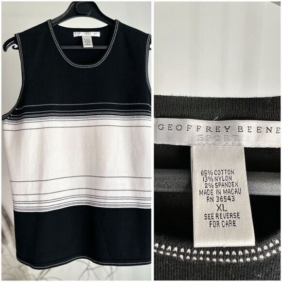 Geoffrey Beene Sport Knit Striped Top XL - Picture 1 of 2